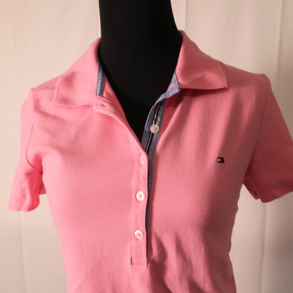 Tommy Hilfiger Pink Polo Shirt, XS - Picture 2 of 8